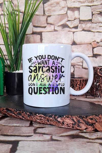 giftkonsept "No Sarcastic Answer? Don'T Ask  Question" Gift Printed Tea Coffee Presentation Mug Cup