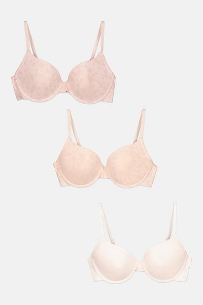 Tahari Women 3 Pieces Padded Textured Underwired Bra, Multicolor