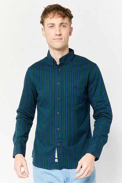 La Martina Men Tailored Fit Embroidered Logo Long Sleeves Casual Shirt, Multicolor
