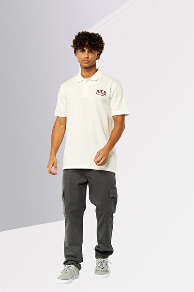 John Richmond Men Regular Fit Brand Logo Short Sleeve Polo Shirt, White