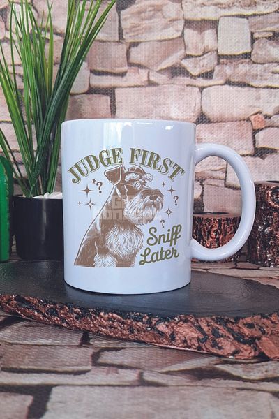 giftkonsept Judge First Sniff Later Written Funny Dog Gift Printed Tea Coffee Presentation Mug Cup