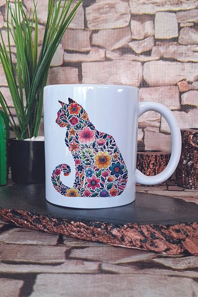 giftkonsept Cat Funny Cartoon Humorous Cat Lover Cat Owner Art Gift Printed Mug Cup