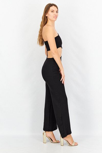 Don't Call Me Jennyfer Women One Shoulder Textured Jumpsuit, Black