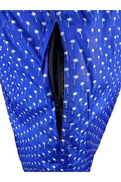 FUNELLA Σορτς μπάνιου με μπλε μοτίβο με διχτυωτό φερμουάρ