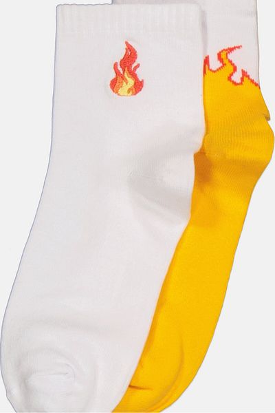 Don't Call Me Jennyfer Women 2 Pair Embroidered Crew Socks, White Combo