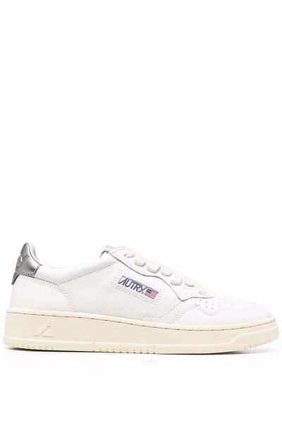 AUTRY White And Silver Leather Sneakers Autry Woman