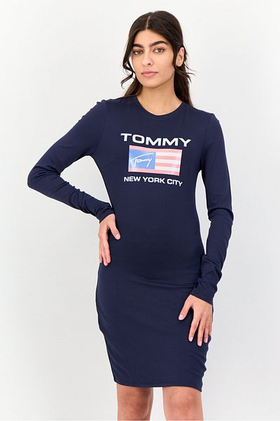 Tommy Jeans Women Brand Logo Mini Dress, Navy