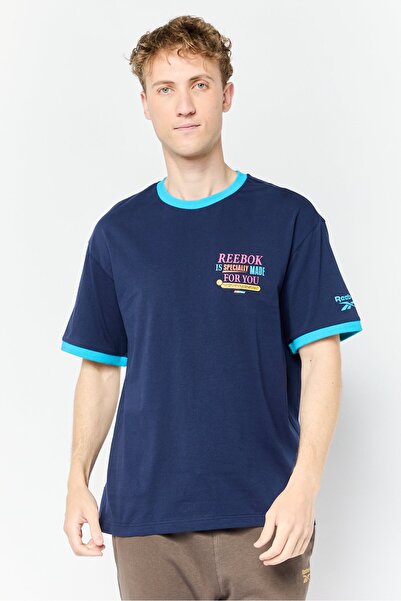 Reebok Men Sportswear Fit Short Sleeve Outdoor T-Shirt, Navy