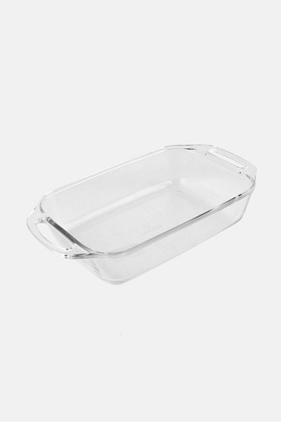 Marinex Glass Rectangular Roaster With Handle, Transparent