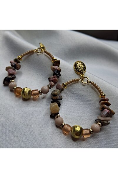 azra takı tasarım Handmade Authentic Bohemian Women's Dangle Blue,Orange Earrings