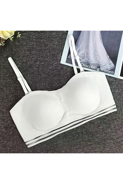 pae Strapless Bustier Bra Comfortable No Trace Laser Cut B Cup No Padding No Wire