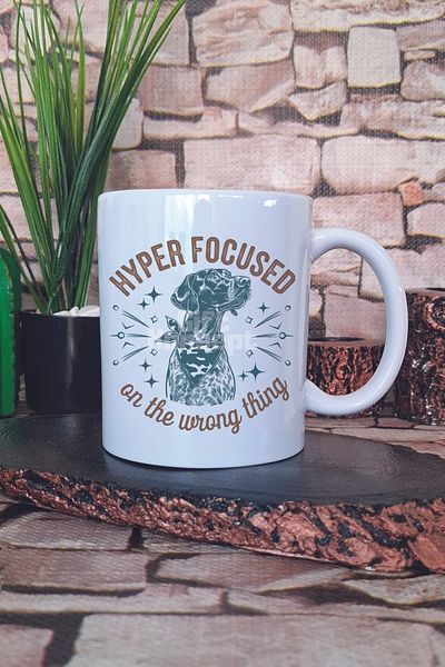giftkonsept Hyper Focused on the Wrong Thing Printed Funny Dog Gift Printed Tea Coffee Presentation Mug Cup