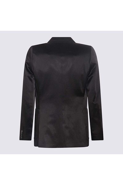 Dries Van Noten Blazer negru din amestec de bumbac Dries Van Noten