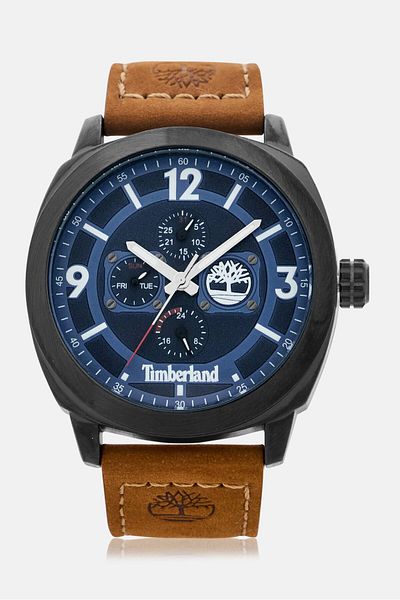 Timberland ساعة رجالية TDWGF9001802 جلدية تناظرية 46 مم، بنية