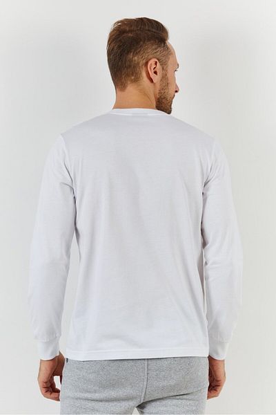 Diesel Men Crew Neck Long Sleeves Graphic Print T-shirt, White