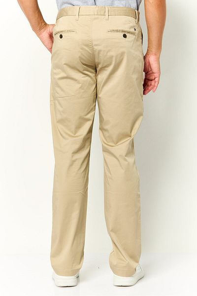 Tommy Hilfiger Men Straight Leg Solid Chino Pants, Beige