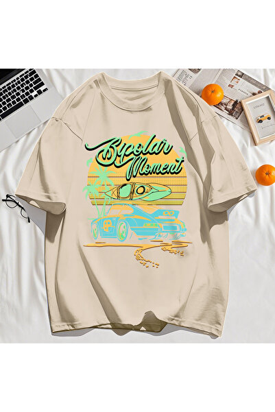 StartMore Y2K Vintage T-Shirt Tee Coconut Tree Car Creative Letter Print