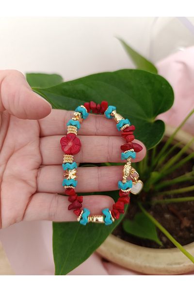 CessNova Certified Coral, Turquoise Design Bracelet