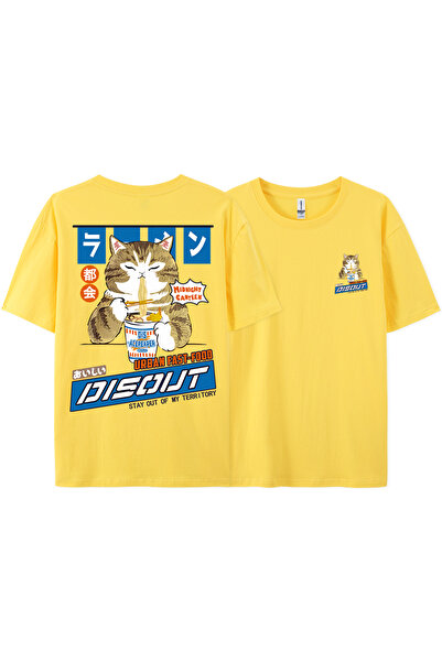 StartMore تي شيرت Y2k Vintage تي شيرت Harajuku Cat Cartoon يأكل النودلز