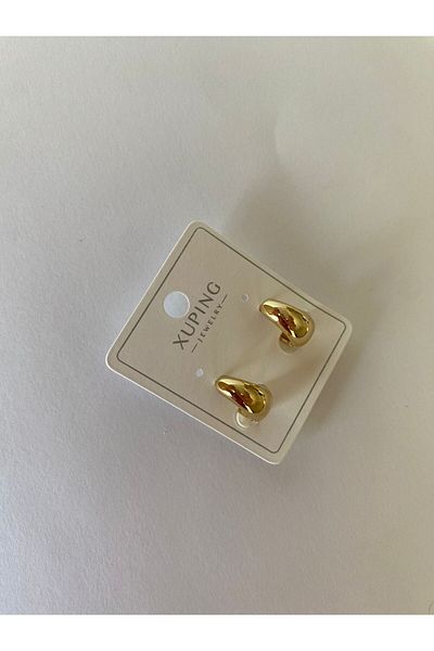 marsel aksesuar Xuping Minimal Drop Gold Earrings