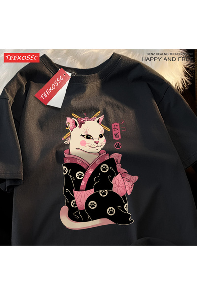 StartMore تي شيرت Y2k عتيق تي شيرت ياباني هاراجوكو غيشا كات