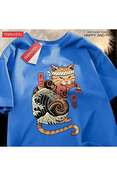 StartMore تي شيرت Y2k Vintage تي شيرت ياباني Harajuku ukiyo-e cat