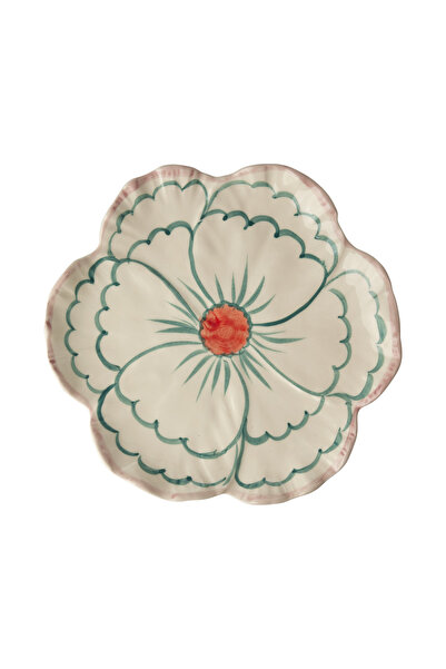 RICE El Yapımı Seramik Çiçek Tabak - Pembe