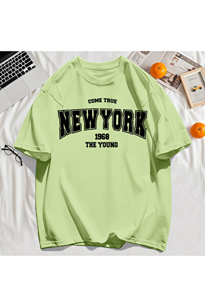StartMore تي شيرت Y2k Vintage تي شيرت Real Gel New York 1968 طباعة حروف فنية ...