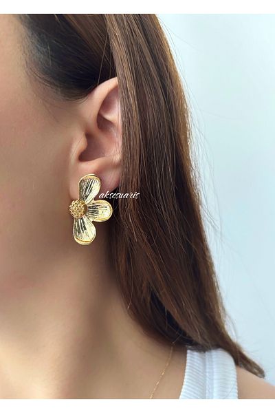 aksesuaris Half Flower Women's Earrings