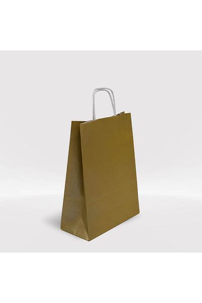 weloveis Gold Gilding Kraft Paper Bag 18X8X25-25Pcs