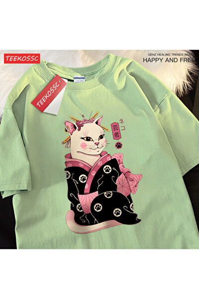 StartMore تي شيرت Y2k عتيق تي شيرت ياباني هاراجوكو غيشا كات