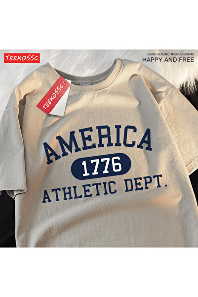 StartMore تي شيرت Y2k Vintage تي شيرت America 1776 Letter Debt الرياضية
