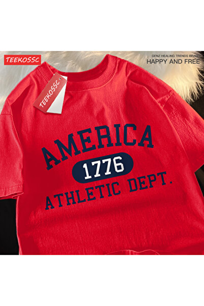 StartMore Y2K Vintage T-Shirt Tee America 1776 Athletic Debt Letter