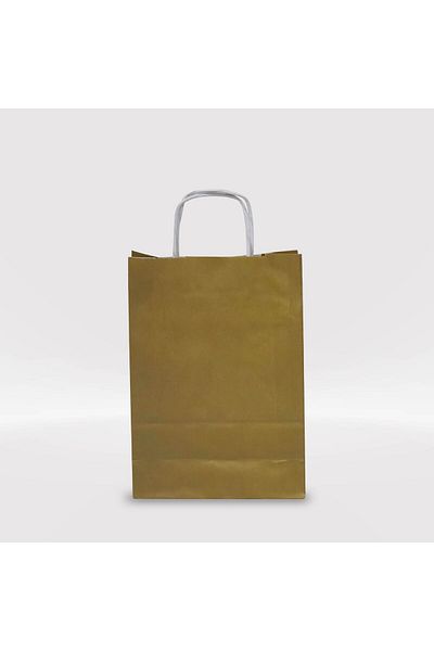weloveis Gold Gilding Kraft Paper Bag 18X8X25-25Pcs