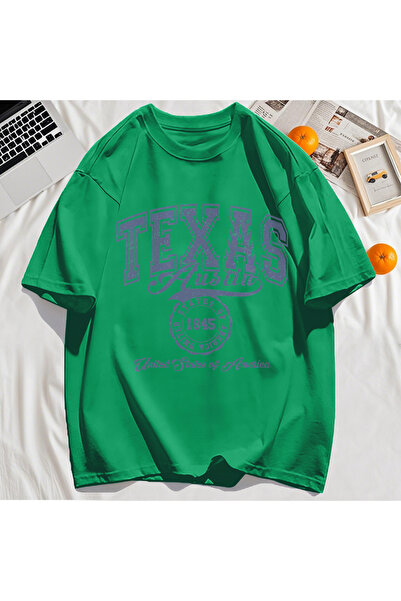 StartMore Y2K Vintage T-Shirt Tee Texas Usa 1845 Hollow Out Art Letter Print