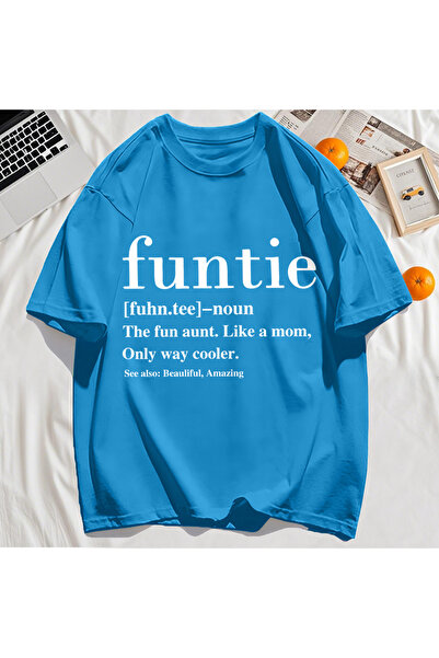 StartMore تي شيرت Y2k Vintage تي شيرت Funtie Aunt Like Mom Fun مطبوع