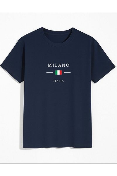 AFROGİYİM Unisex Milano εμπριμέ μπλουζάκι