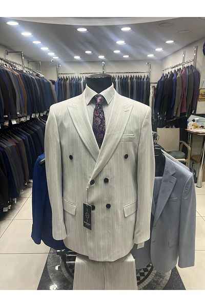 ENRICO MASAROTTI Striped Double-breasted Suit