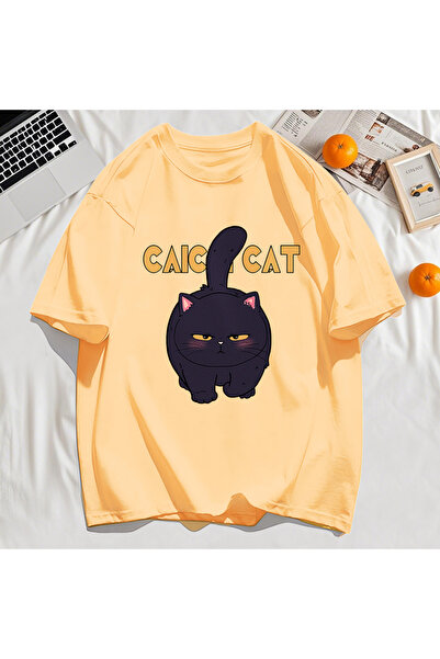 StartMore Y2K Vintage T-Shirt Tee Black Chubby Little Cat Design