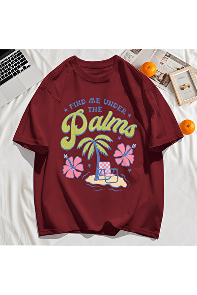 StartMore تي شيرت Y2k Vintage تي شيرت Find Me Palm Beach طباعة تصميم أشجار جو...