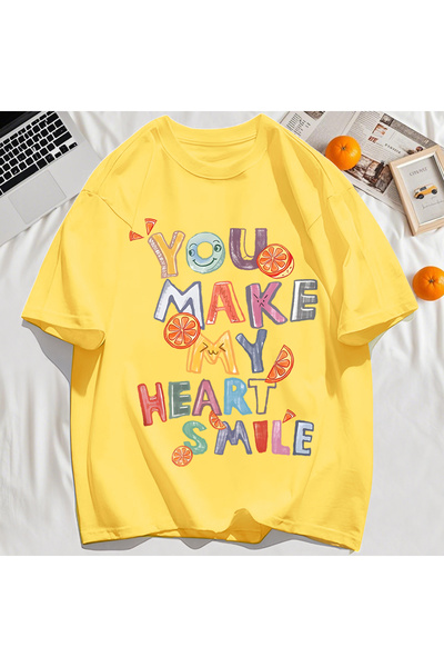 StartMore تي شيرت Y2k Vintage تي شيرت مطبوع عليه Make You My Heart