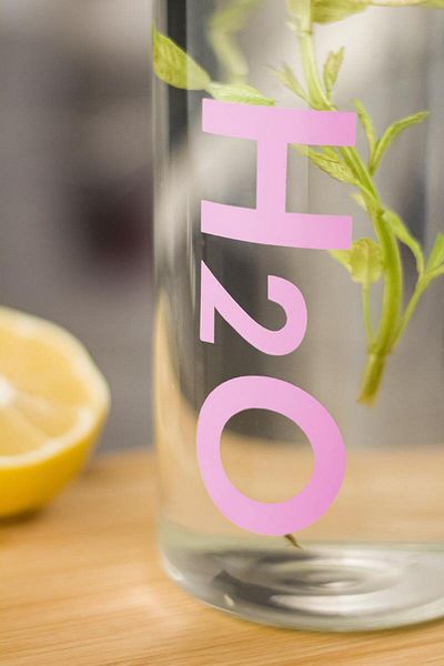 AC BOX H2o Borosilicate Glass Water Bottle with Vacuum Lid Water Bottle Pink 1000 ML
