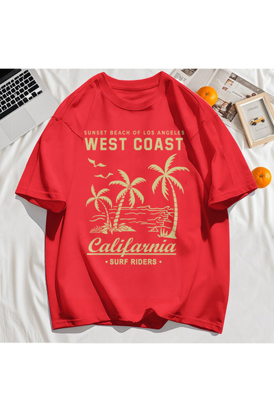 StartMore تي شيرت Y2k Vintage تي شيرت مطبوع عليه ساحل الغرب كاليفورنيا