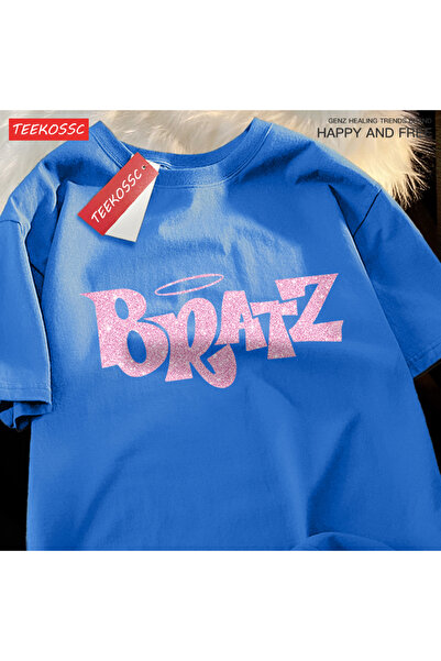 StartMore تي شيرت Y2k Vintage تي شيرت وردي بأحرف كرتونية Bratz