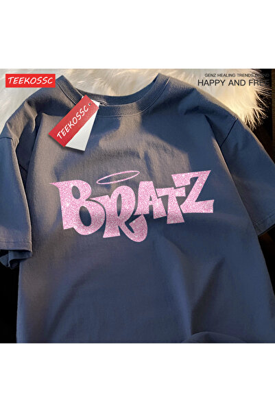 StartMore تي شيرت Y2k Vintage تي شيرت وردي بأحرف كرتونية Bratz