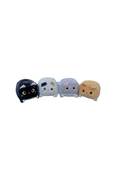 victiny Se 4 Plush Toy VICTINY®, Square Cat, White/Orange/Black/Gray, 20 cm