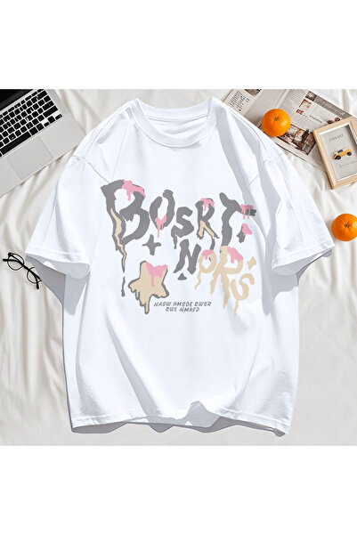 StartMore تي شيرت Y2k Vintage تي شيرت مطبوع عليه حرف Hash Bosrt Nqrs