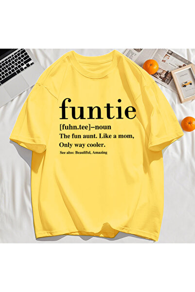 StartMore تي شيرت Y2k Vintage تي شيرت Funtie Aunt Like Mom Fun مطبوع