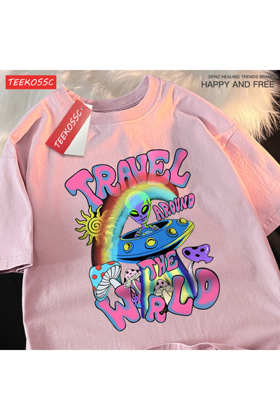 StartMore Y2K Vintage t Shirt Tee Alien Ufo Earth