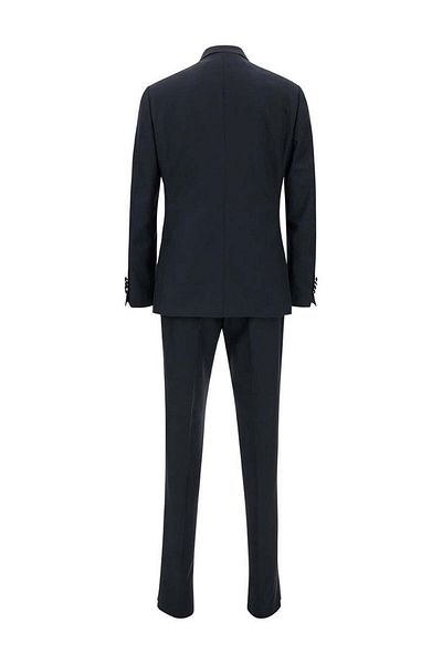 LARDINI Blue Single-Breasted Suit With Peak Revers In Wool Man